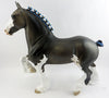 DEWEY-OOAK DAPPLE GREY TROTTING DRAFTER MODEL HORSE 1/17
