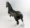 DEWEY-OOAK DAPPLE GREY TROTTING DRAFTER MODEL HORSE 1/17