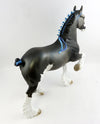 DEWEY-OOAK DAPPLE GREY TROTTING DRAFTER MODEL HORSE 1/17