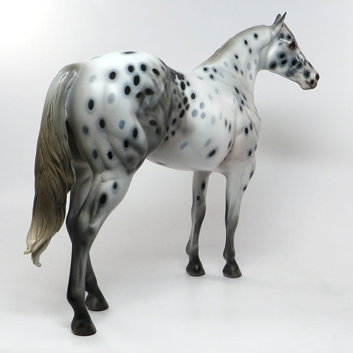 AYASHA-OOAK LOUD LEOPARD SPOTTED APPALOOSA MARE ISH MODEL HORSE PAINTED &amp; SIGNED BY DAWN QUICK  8/11