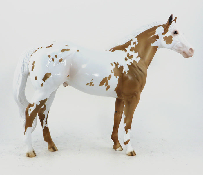 ONE GUN SHINER - OOAK PALOMINO PAINT MODEL HORSE - 10/23