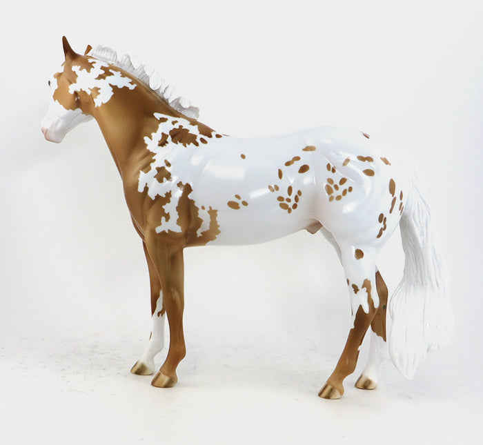 ONE GUN SHINER - OOAK PALOMINO PAINT MODEL HORSE - 10/23