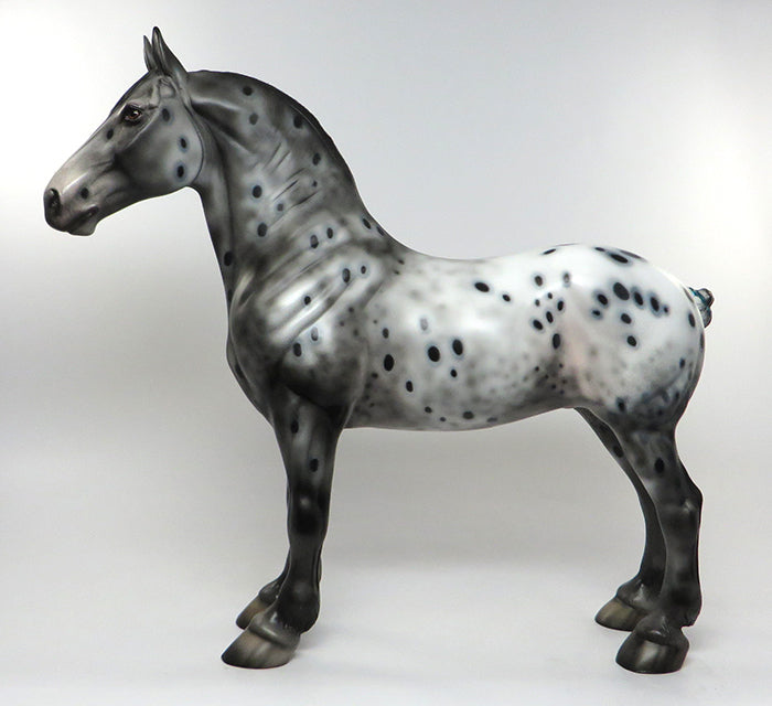 SUGARBUSH-OOAK APPALOOSA STANDING DRAFTER MODEL HORSE Painted &amp; Signed by Dawn Quick 08/10