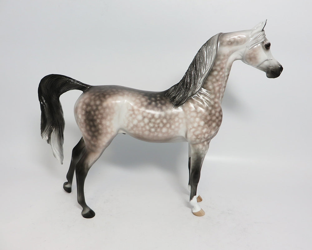 SNEAKING SUSPICION - OOAK STAR DAPPLE ROSE GREY ARABIAN MODEL HORSE BY SHERYL LEISURE 1/19/18