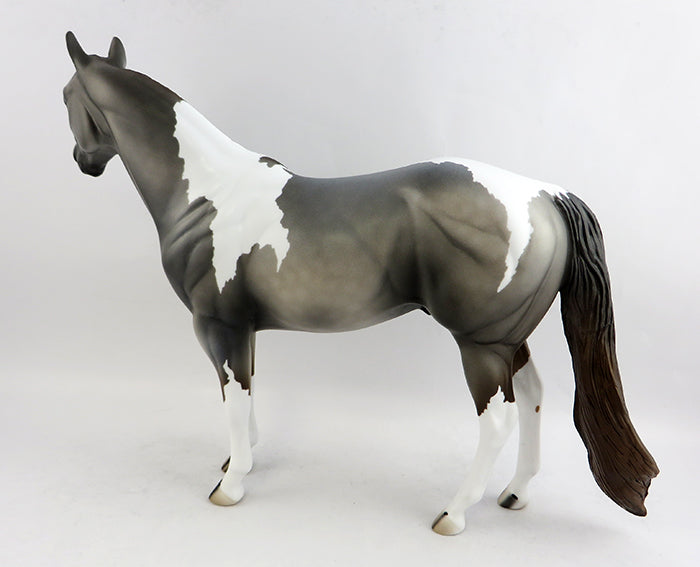 NOT KIDDING ME-OOAK DAPPLE GREY PAINT ISH MODEL HORSE 1/17