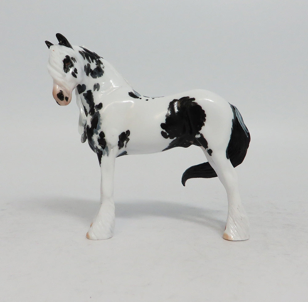 INSTANT REPLAY - OOAK BLACK PINTO DRAFT CHIP BY DAWN
