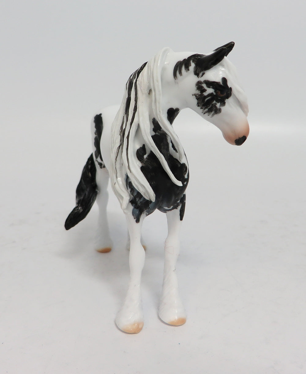 INSTANT REPLAY - OOAK BLACK PINTO DRAFT CHIP BY DAWN