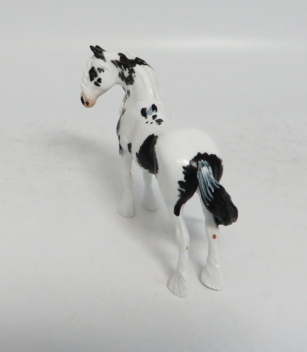 INSTANT REPLAY - OOAK BLACK PINTO DRAFT CHIP BY DAWN