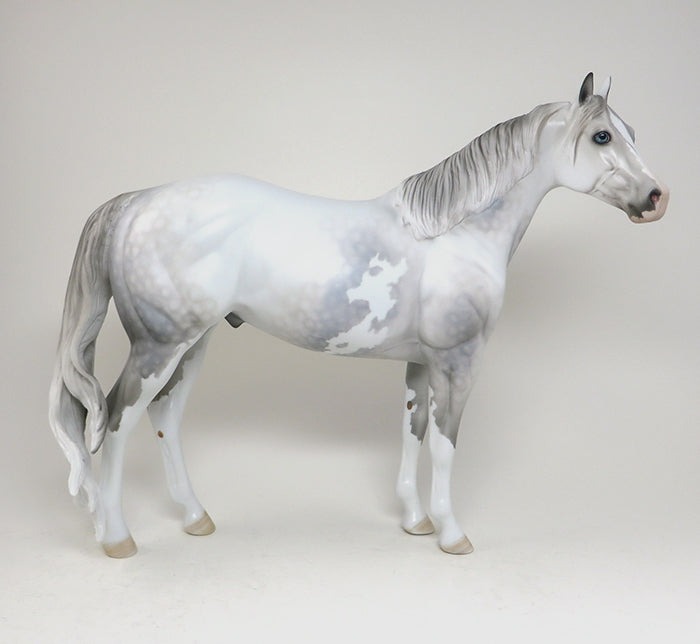 GETTING IMPULSIVE - OOAK DAPPLE GREY PAINT MODEL HORSE - 2/12