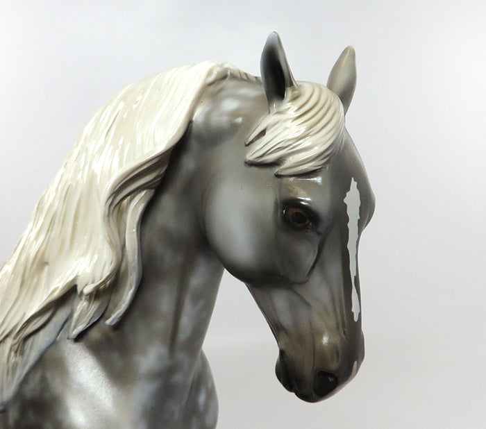 ESTRELLA BRILLANTE &#39;Shining Star&quot;-OOAK DAPPLED GREY ANDALUSIAN MODEL HORSE PAINTED &amp; SIGNED BY DAWN QUICK 8/12