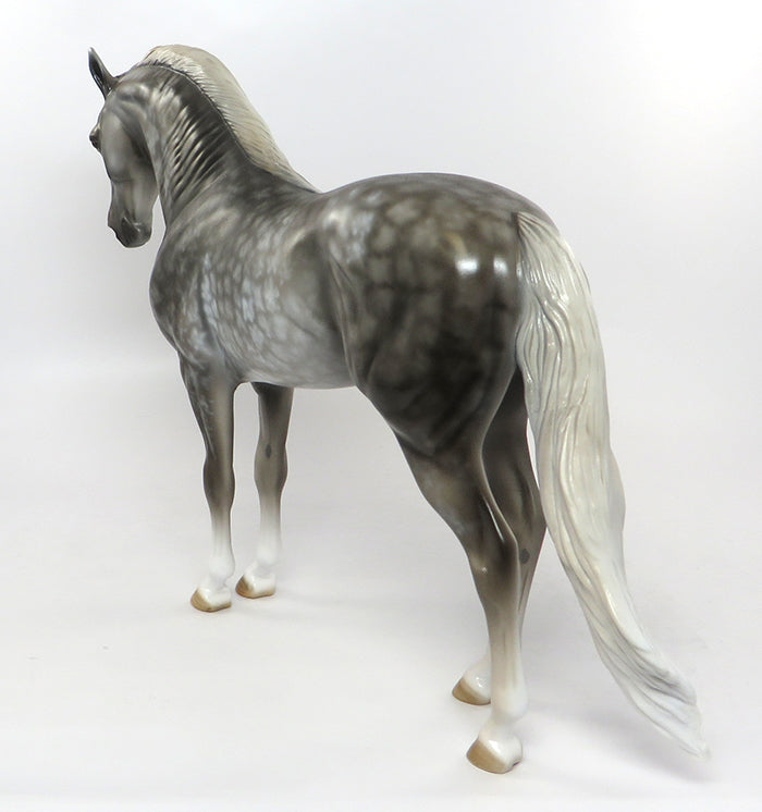 ESTRELLA BRILLANTE &#39;Shining Star&quot;-OOAK DAPPLED GREY ANDALUSIAN MODEL HORSE PAINTED &amp; SIGNED BY DAWN QUICK 8/12