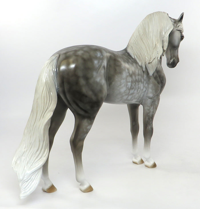 ESTRELLA BRILLANTE &#39;Shining Star&quot;-OOAK DAPPLED GREY ANDALUSIAN MODEL HORSE PAINTED &amp; SIGNED BY DAWN QUICK 8/12