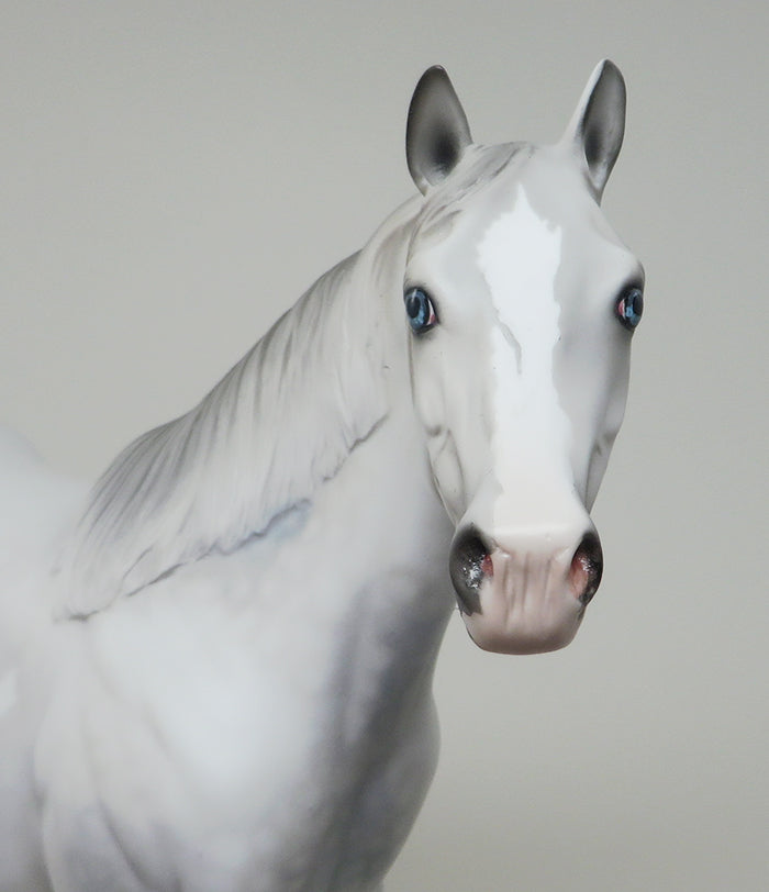 GETTING IMPULSIVE - OOAK DAPPLE GREY PAINT MODEL HORSE - 2/12