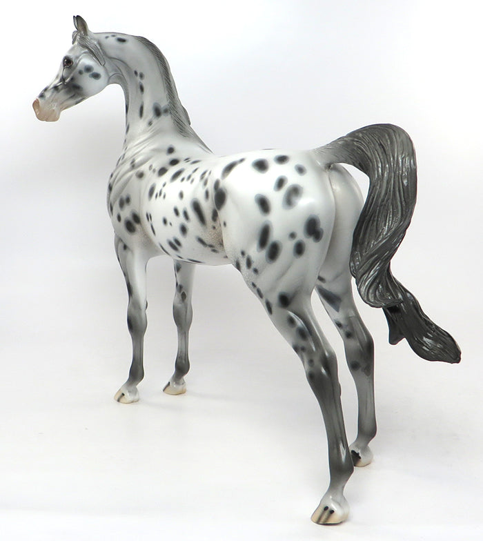 TIC-OOAK LIGHT GREY LEOPARD SPOT APPALOOSA ARABIAN MODEL HORSE 8/12