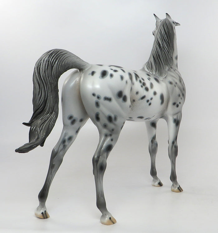 TIC-OOAK LIGHT GREY LEOPARD SPOT APPALOOSA ARABIAN MODEL HORSE 8/12