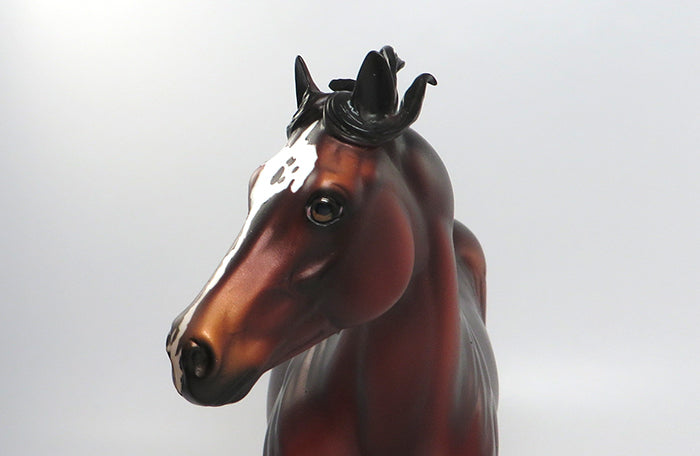 PONCHO-OOAK COPPERY BLOOD BAY ISH MODEL HORSE PAINTED &amp; SIGNED BY DAWN QUICK 8/15