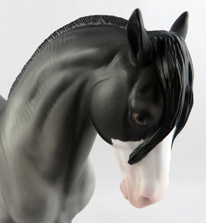 FALLON-OOAK GREY APPALOOSA ROACHED MANE ANDALUSIAN MODEL HORSE 1/19