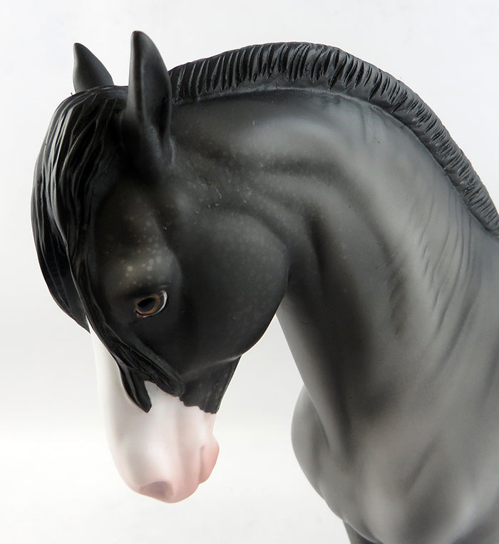 FALLON-OOAK GREY APPALOOSA ROACHED MANE ANDALUSIAN MODEL HORSE 1/19