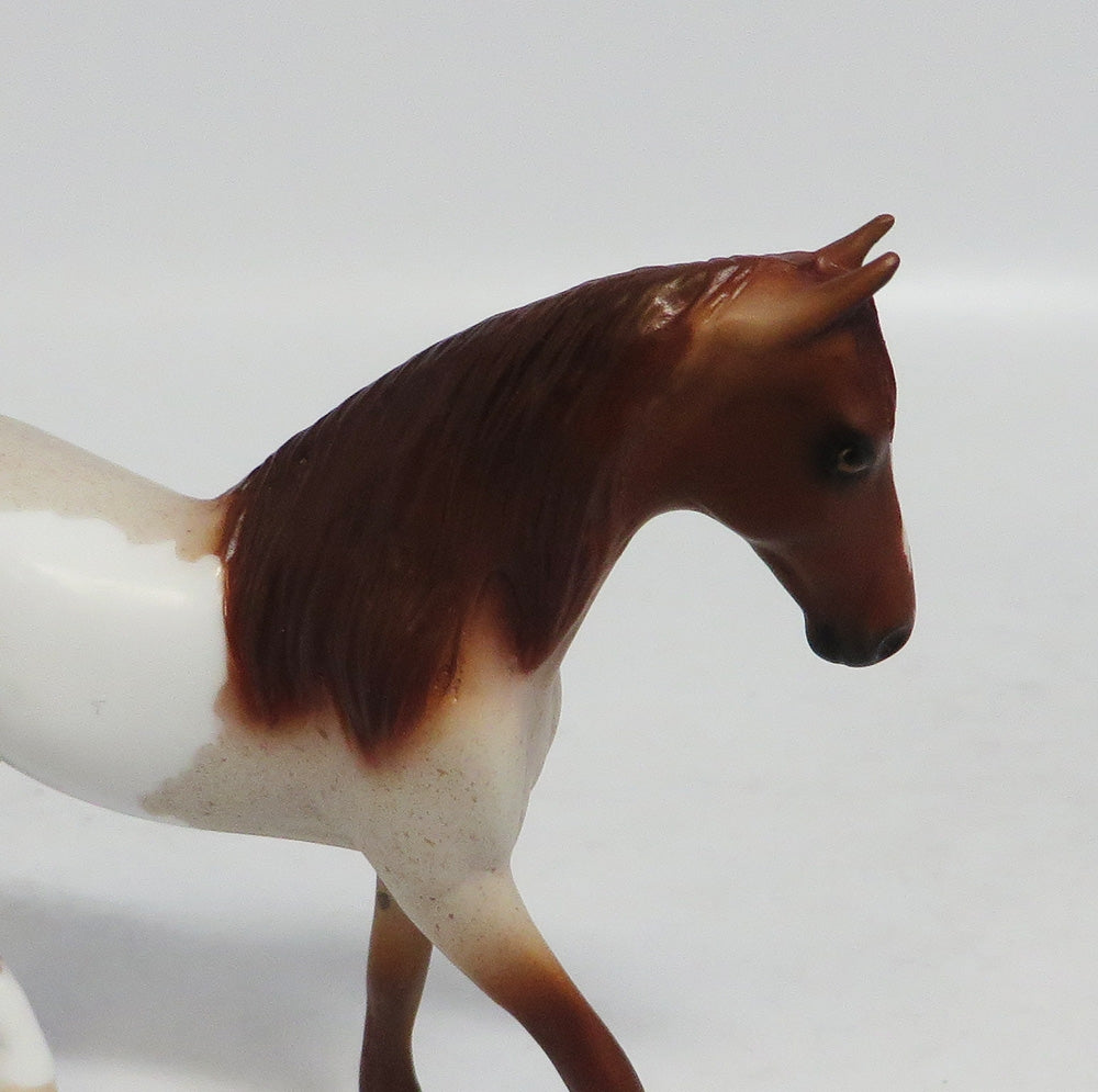 RUMBLE - OOAK RED ROAN PINTO WARMBLOOD CHIP BY TANSLEY