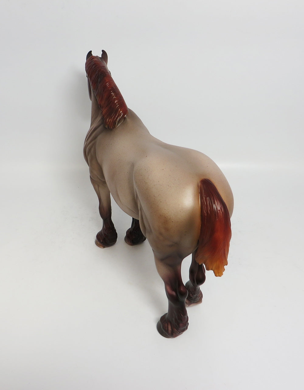 SHE NEIGH NEIGH - OOAK RED ROAN HEAVY DRAFT BUNNY MODEL HORSE BY JULIE