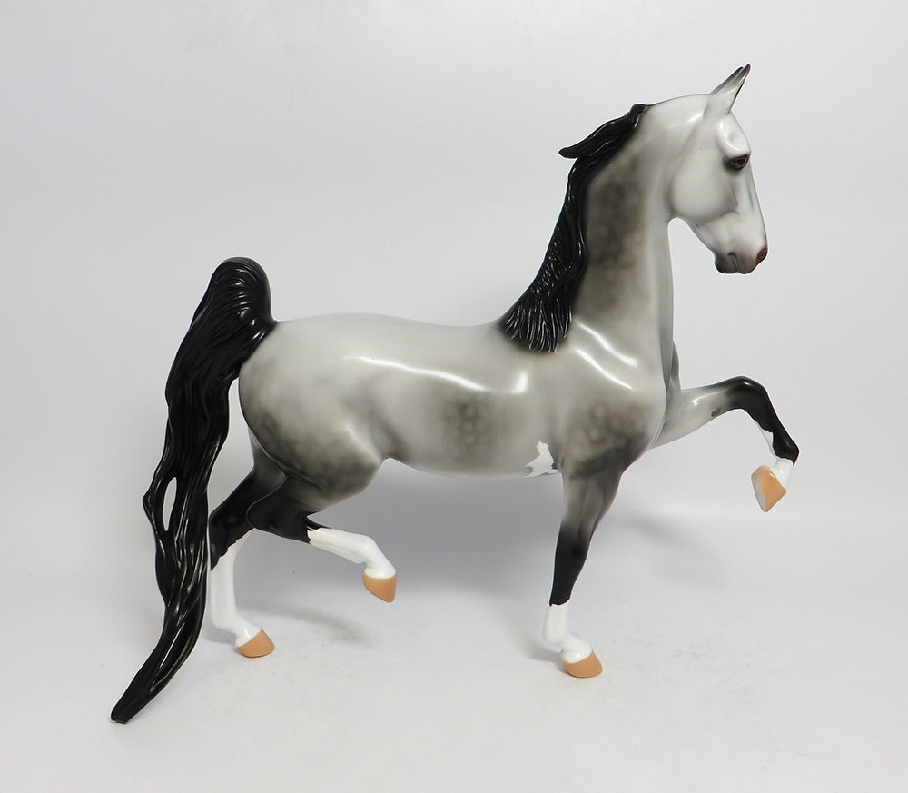 GAMEFACE -OOAK DAPPLE GREY SADDLEBRED MODEL HORSE SUPER BOWL 2018