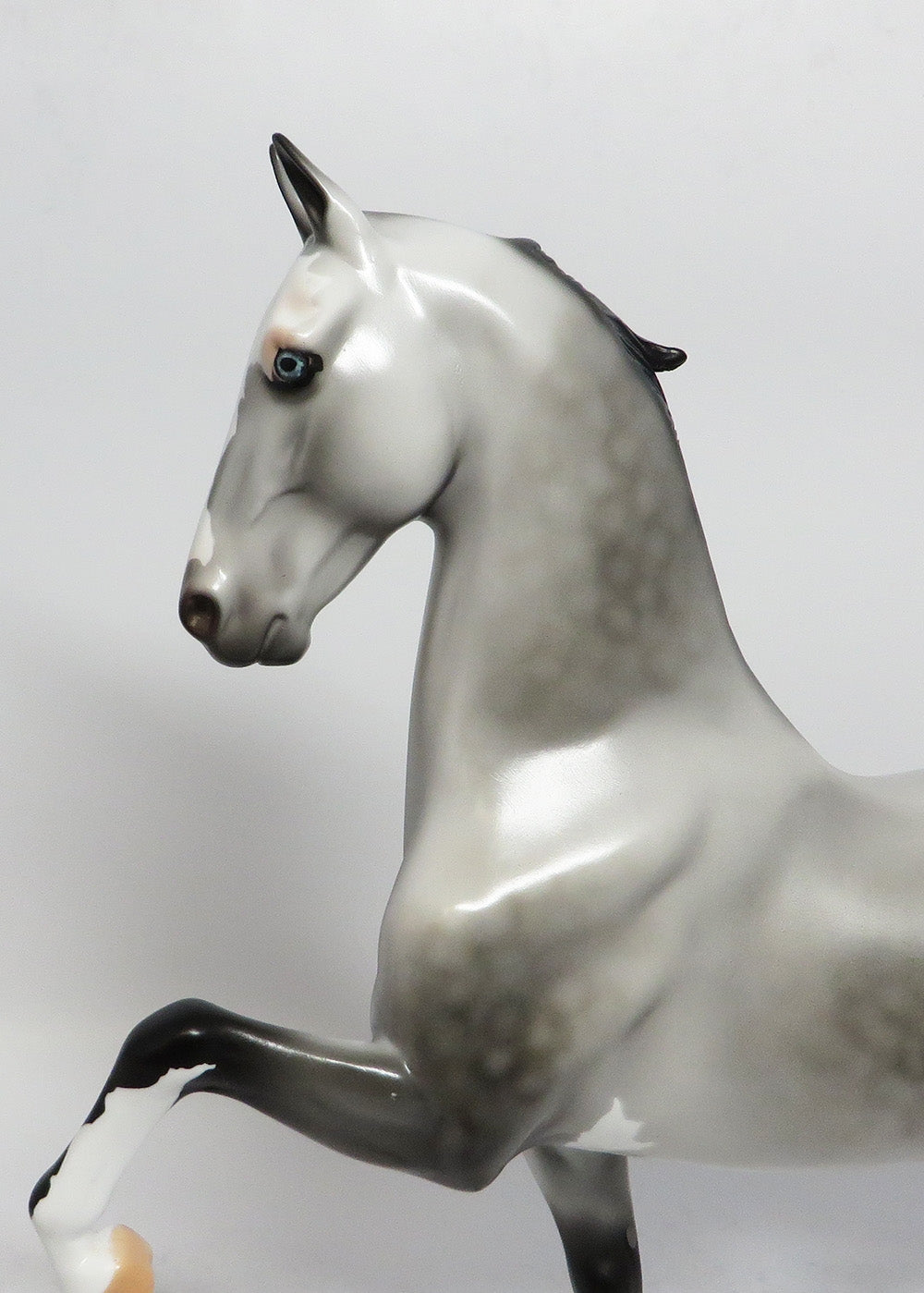 GAMEFACE -OOAK DAPPLE GREY SADDLEBRED MODEL HORSE SUPER BOWL 2018