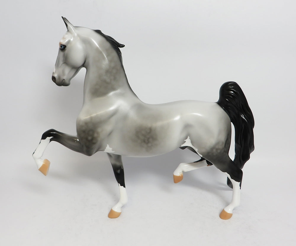 GAMEFACE -OOAK DAPPLE GREY SADDLEBRED MODEL HORSE SUPER BOWL 2018