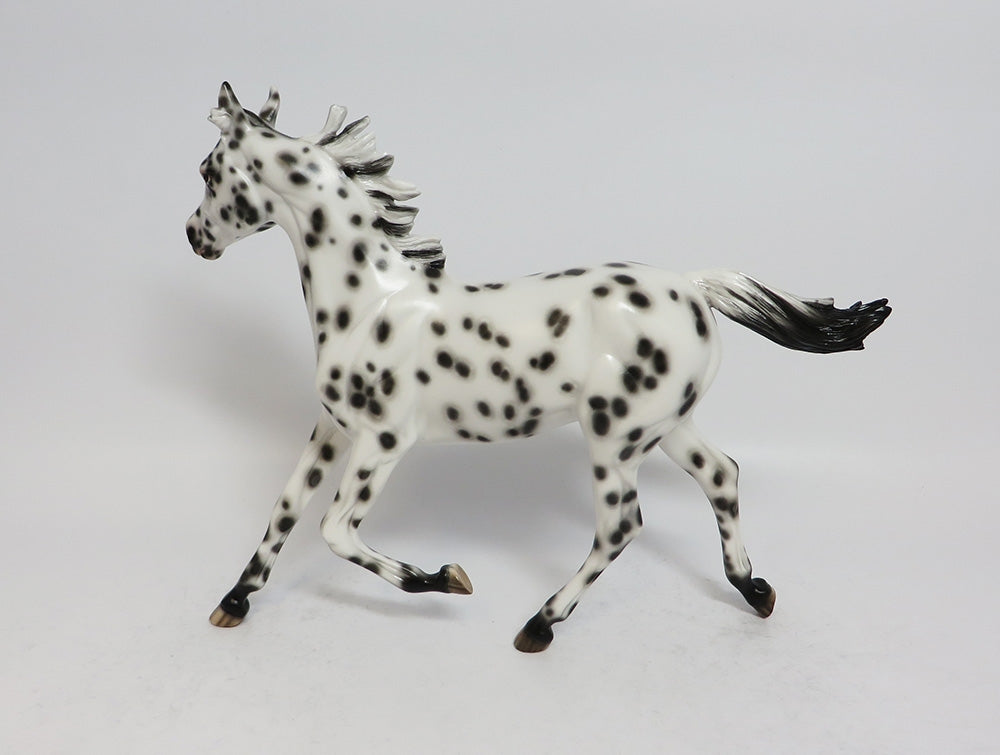 MIMI - OOAK BLACK LEOPARD APPALOOSA YEARLING MODEL HORSE BY SHERYL