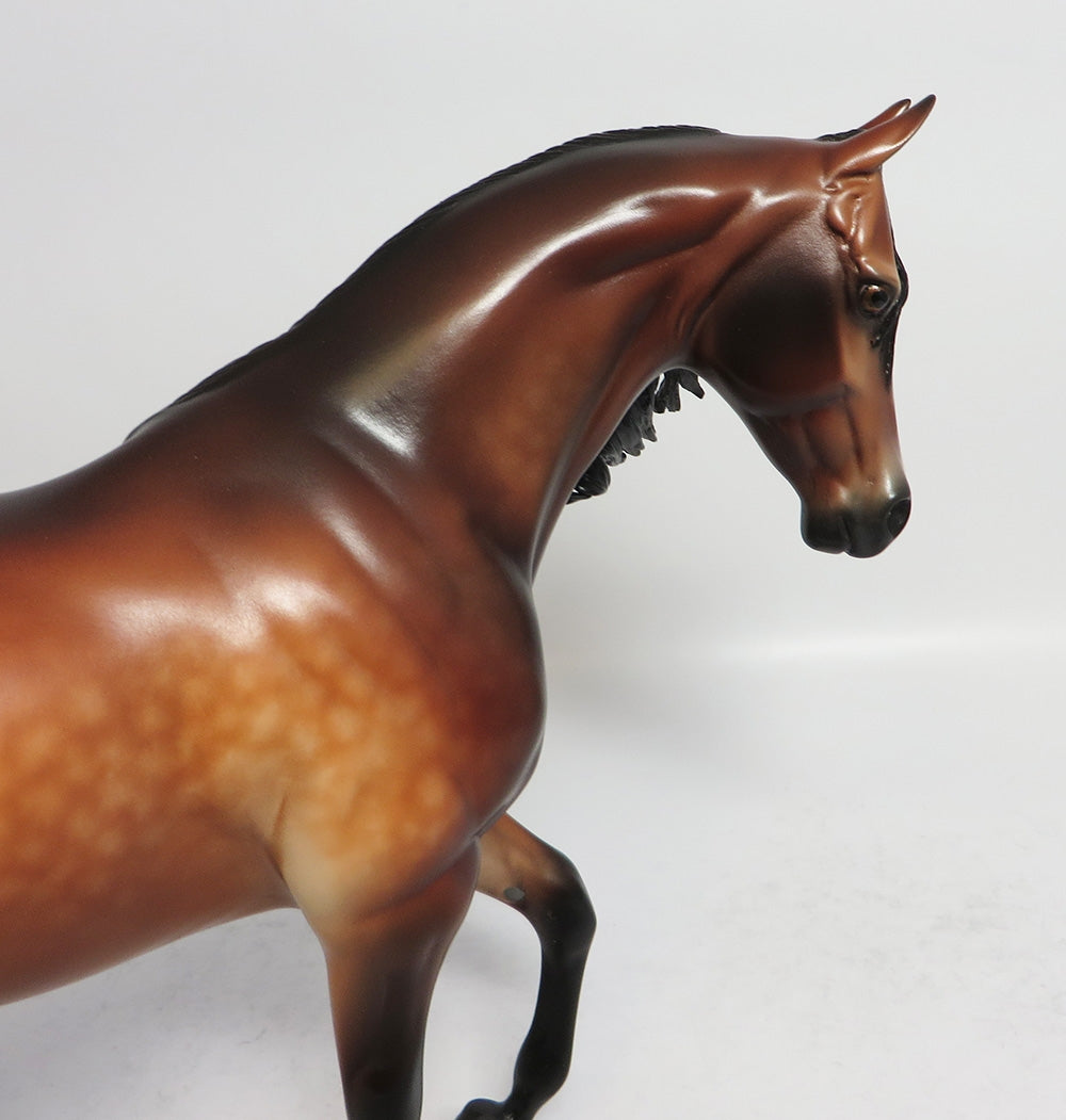 WYNANT - OOAK DAPPLE BAY THOROUGHBRED MODEL HORSE BY SHERYL