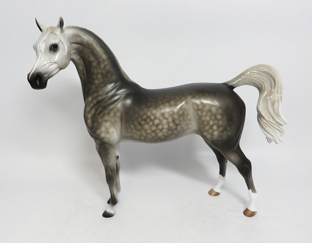 LEFTY ROGAN - OOAK STAR DAPPLE GREY ARABIAN MODEL HORSE BY SHERYL