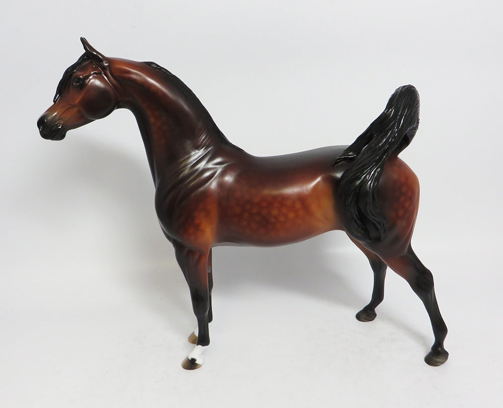 FENSTER - OOAK DAPPLE BAY ARABIAN MODEL HORSE BY SHERYL