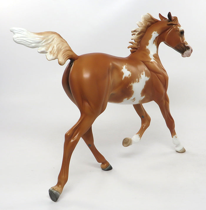 FLASH-N-DASH-OOAK CHESTNUT PAINT YEARLING MODEL HORSE-CUSTOMIZED BY JT PAINTED BY SHERYL LEISURE-8/19
