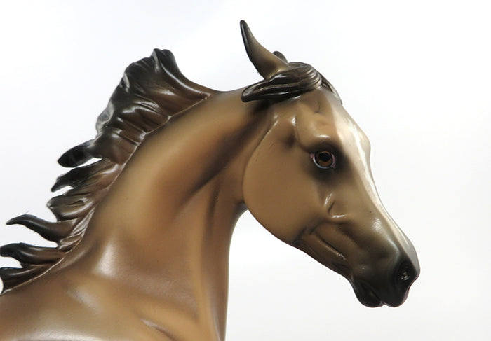 FANCY MAN-OOAK BUCKSKIN APPALOOSA YEARLING MODEL HORSE-CUSTOMIZED BY JT PAINTED BY SHERYL LEISURE-8/19