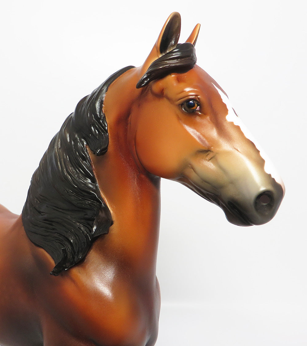 HOOVER-OOAK DAPPLE BAY TROTTING DRAFTER MODEL HORSE EQ 2017