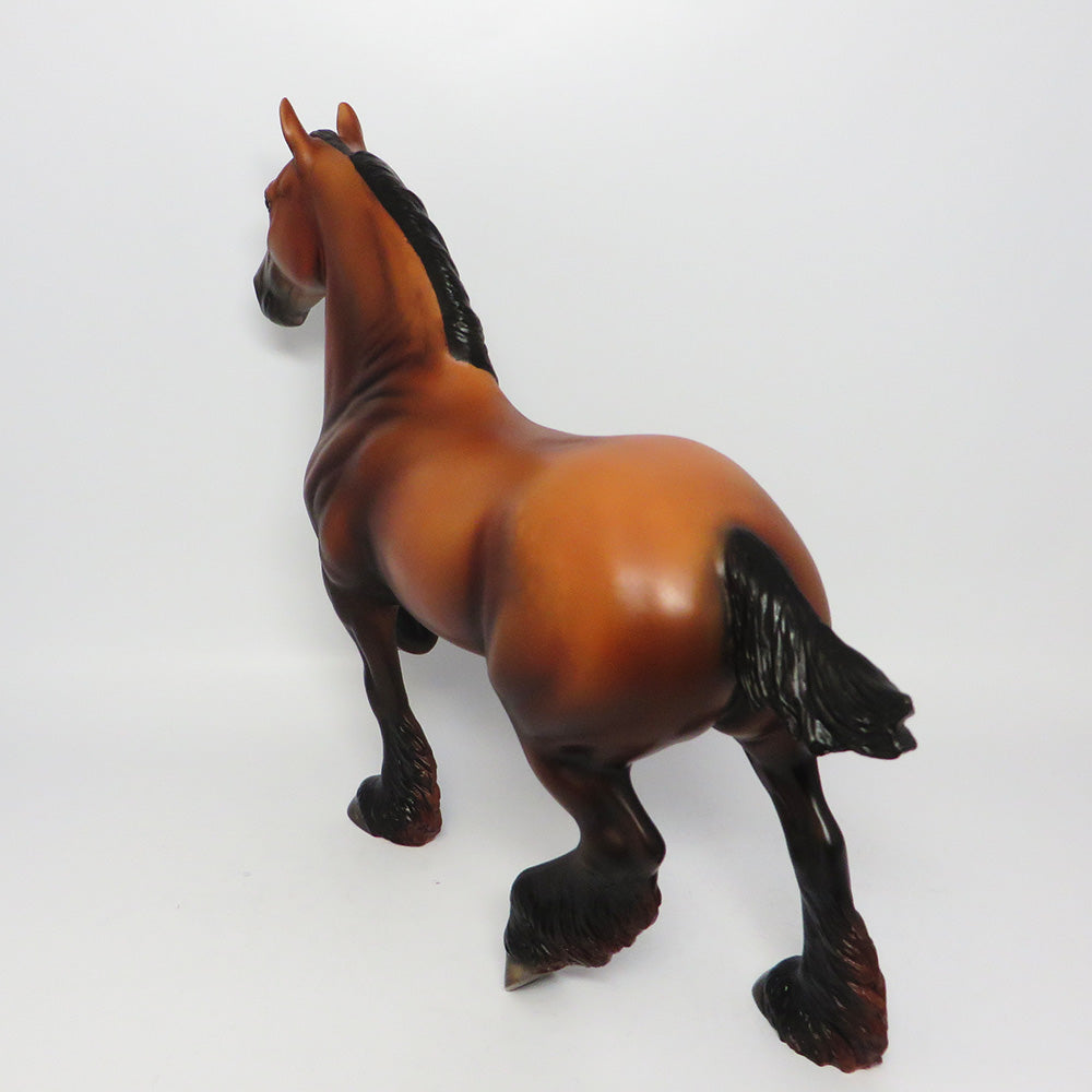 HOOVER-OOAK DAPPLE BAY TROTTING DRAFTER MODEL HORSE EQ 2017