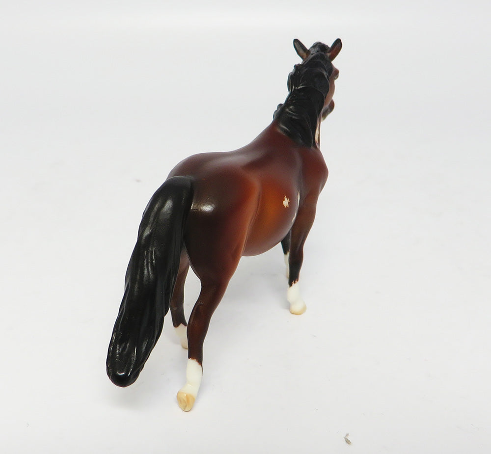 FRENCH FRY-OOAK PONY BAY ETCHED PAINT MODEL HORSE EQ 2017