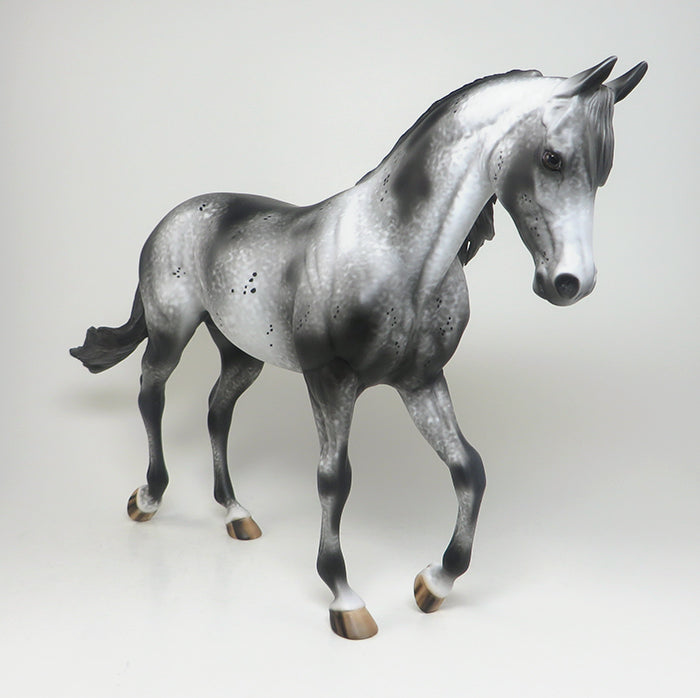 VERSACE - OOAK BLACK APPALOOSA THOROUGHBRED MODEL HORSE