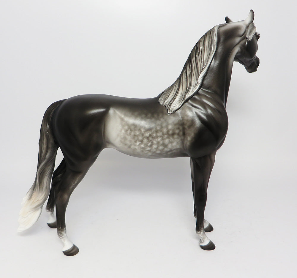 SPACE COWBOY STAR DAPPLE GREY ARABIAN MODEL HORSE PAINTED BY SHERYL LEISURE 6/27/17