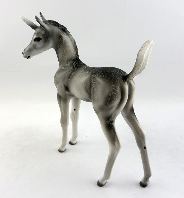 HOJI-OOAK WOLF UNICORN FOAL MODEL HORSE BY DAWN QUICK 1/20