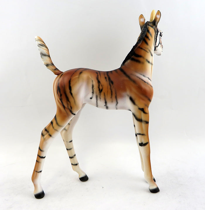 SHEEZATIGRESS-OOAK TIGER UNICORN FOAL MODEL HORSE BY DAWN QUICK 1/20