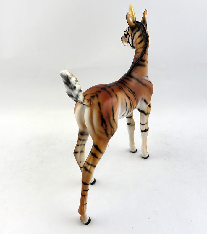 SHEEZATIGRESS-OOAK TIGER UNICORN FOAL MODEL HORSE BY DAWN QUICK 1/20