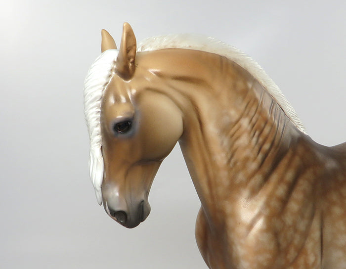 ARCADIA-OOAK STAR DAPPLED PALOMINO ANDALUSIAN MODEL HORSE PAINTED &amp; SIGNED BY DAWN QUICK 8/24