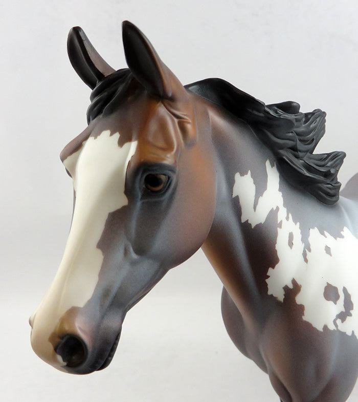 FALLEN ANGEL-OOAK DAPPLE BAY ROAN PAINT PALOUSE MODEL HORSE 1/25