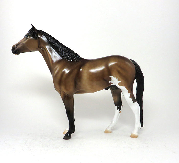 DOZER - OOAK SOOTY BUCKSKIN PAINT SPANISH MUSTANG MODEL HORSE - 11/6