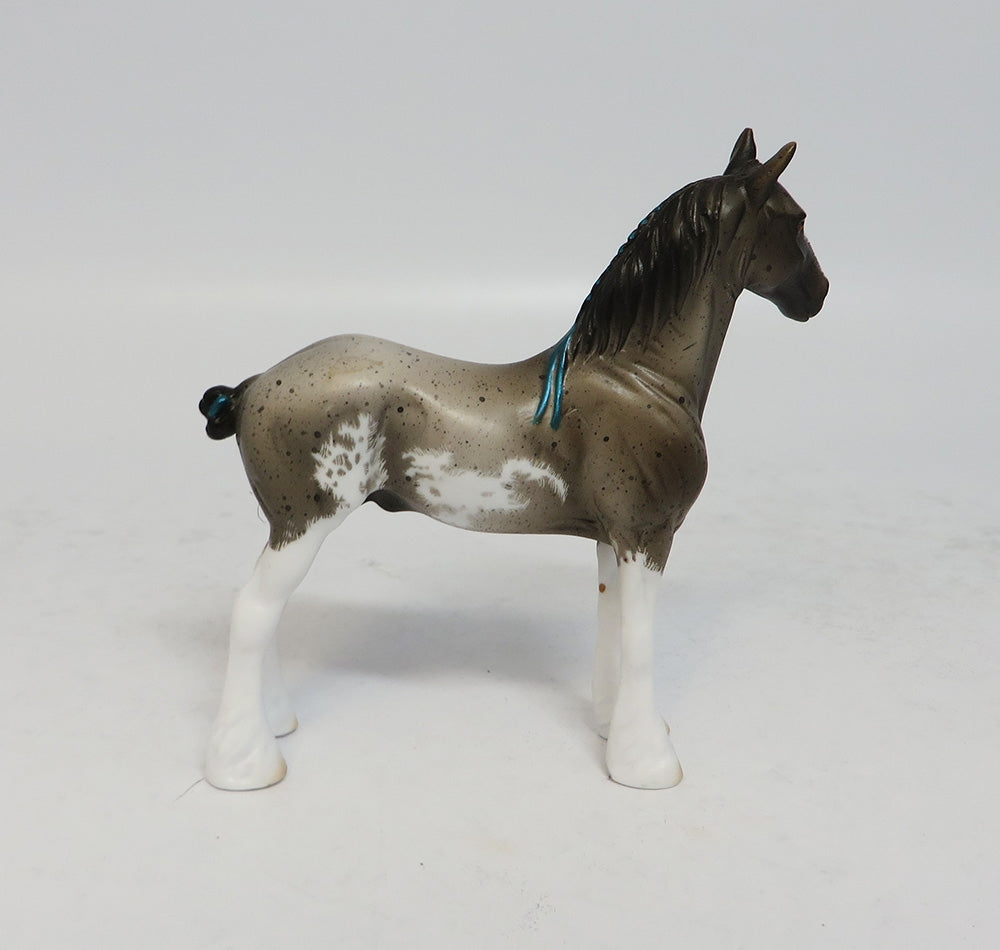 GO FOR THE WIN - OOAK BLUE ROAN PINTO CHIP BY DAWN QUICK SUPER BOWL SALE 2018