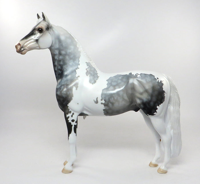 LANDRY-OOAK SILVER GREY DAPPLED PINTO MORGAN MODEL HORSE PAINTED &amp; SIGNED BY DAWN QUICK 8/24