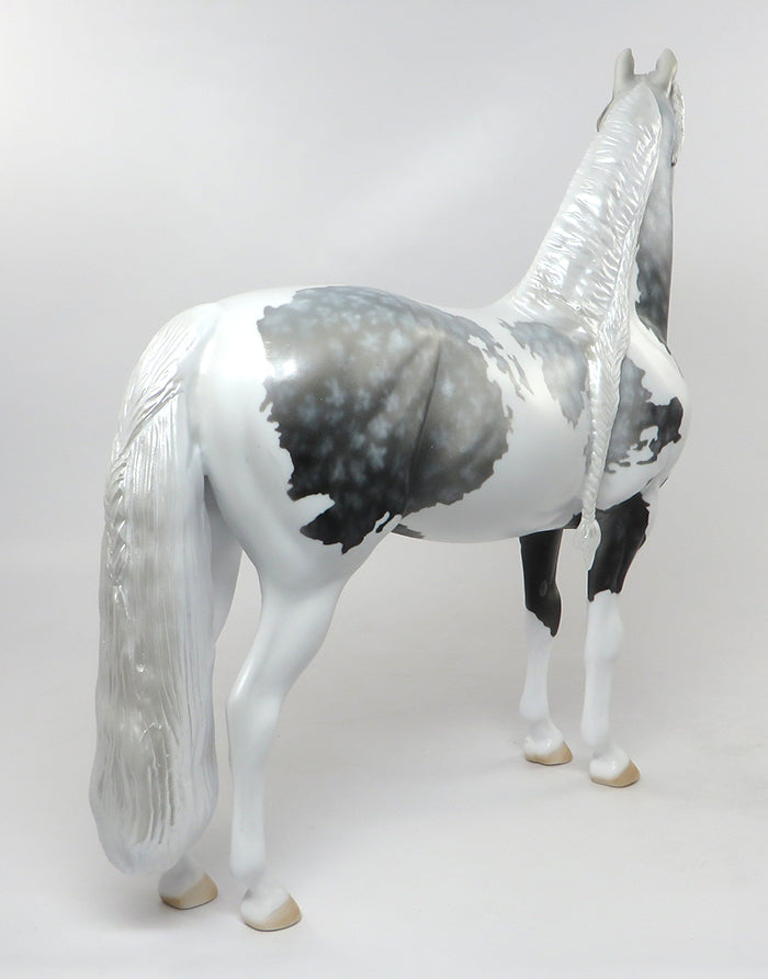 LANDRY-OOAK SILVER GREY DAPPLED PINTO MORGAN MODEL HORSE PAINTED &amp; SIGNED BY DAWN QUICK 8/24