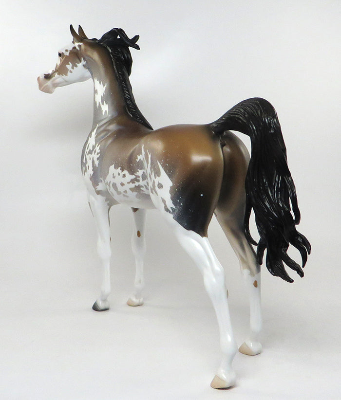BEHANZIN-OOAK BUCKSKIN PINTO SABINO ARABIAN MODEL HORSE 8/25