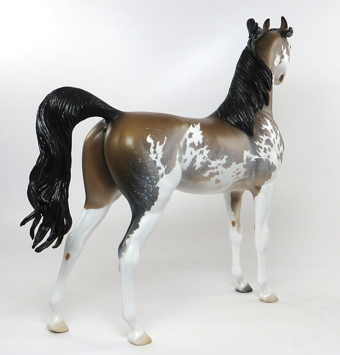 BEHANZIN-OOAK BUCKSKIN PINTO SABINO ARABIAN MODEL HORSE 8/25