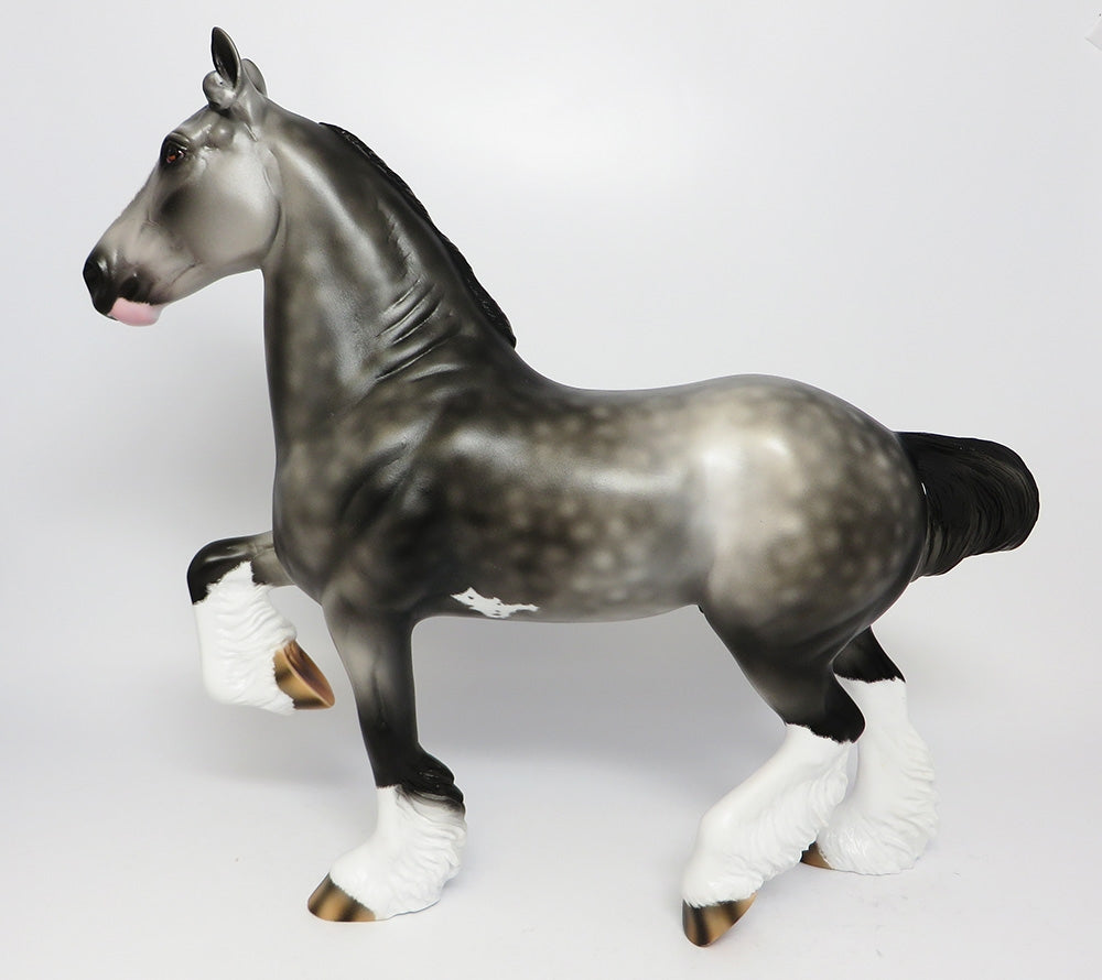 IMA BOBBY-OOAK DAPPLED GREY PINTO TROTTING DRAFTER GELDING MODEL HORSE 06/30/17